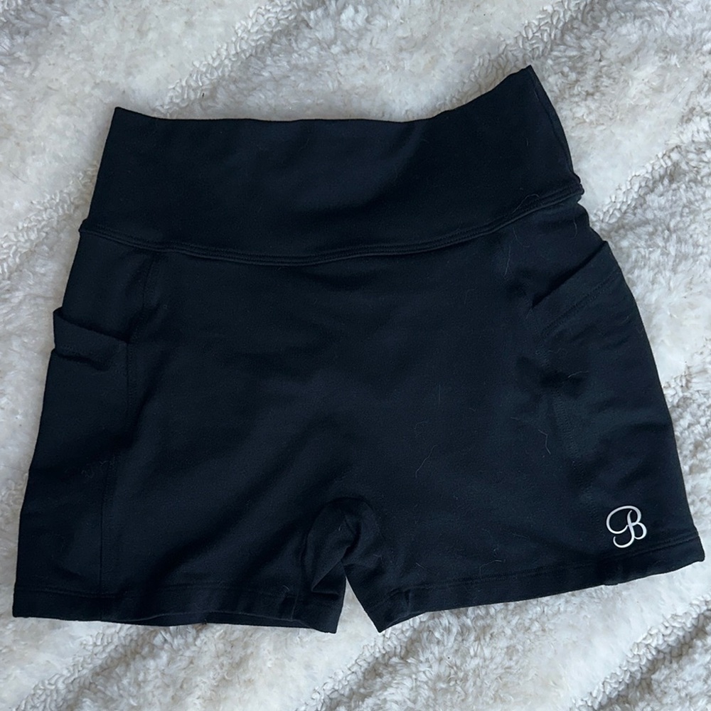 Bombshell Sportwear Black Women's Scrunch-butt Pocket Shorts size Large